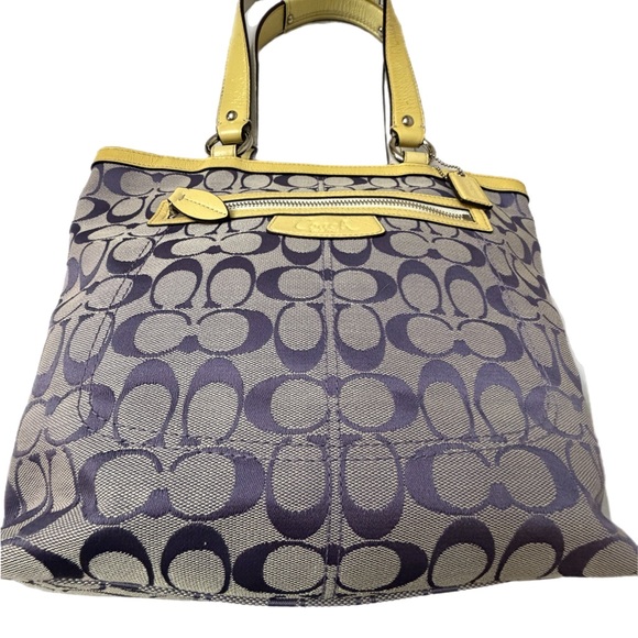 Coach Yellow and Purple Signature Tote - Picture 8 of 13